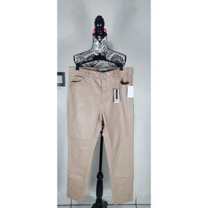NWT Vegan Faux Leather Pants Kensie jeans sz 10/30 Mid Rise Straight Leg Makeup